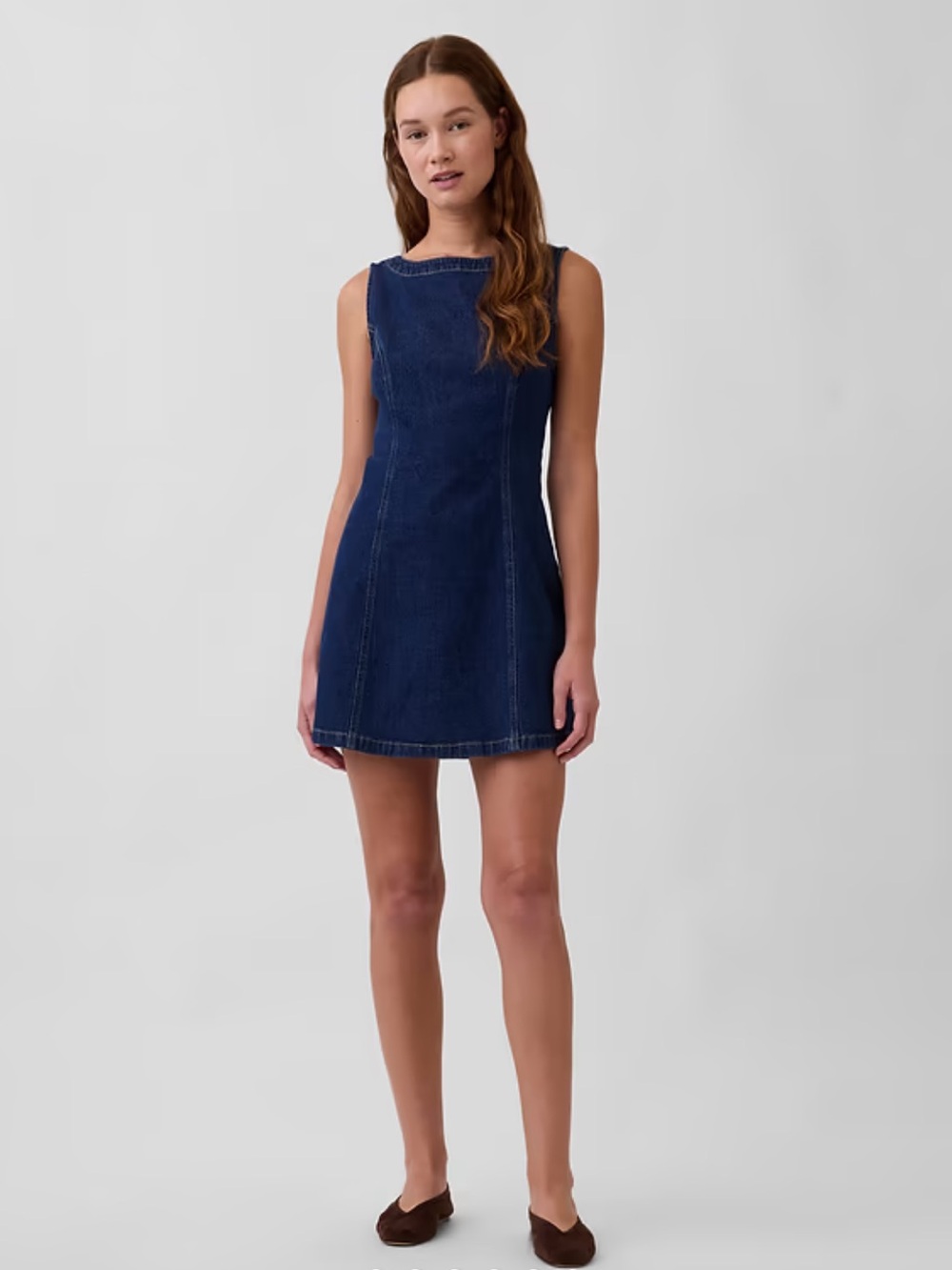 GAP Dark Blue Denim Boatneck Shift Dress